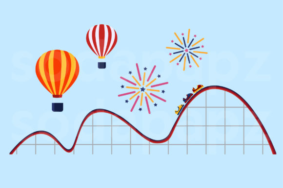 Carnival Fest Roller Coaster Icon: A Versatile Design Asset