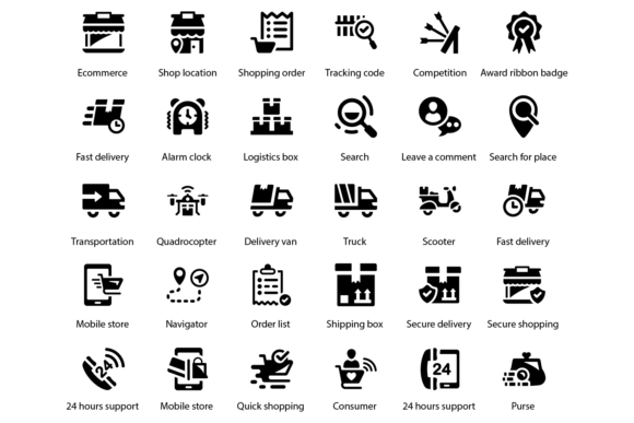 Delivery Icons: Elegant Design Assets for Versatile Creative Use
