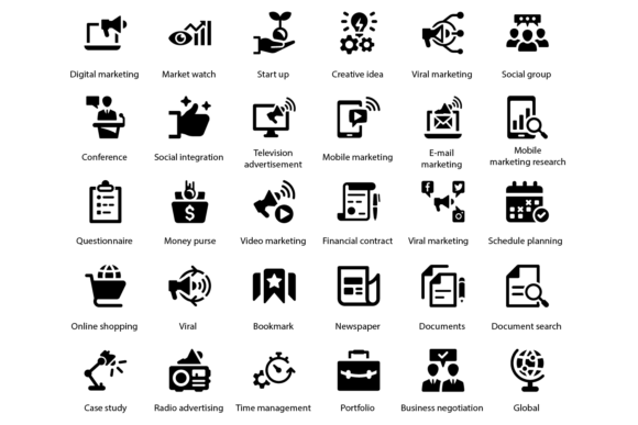 Digital Marketing Icons for Modern Design Projects