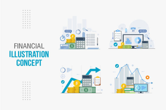 Financial Illustration Concept for Modern Design Projects