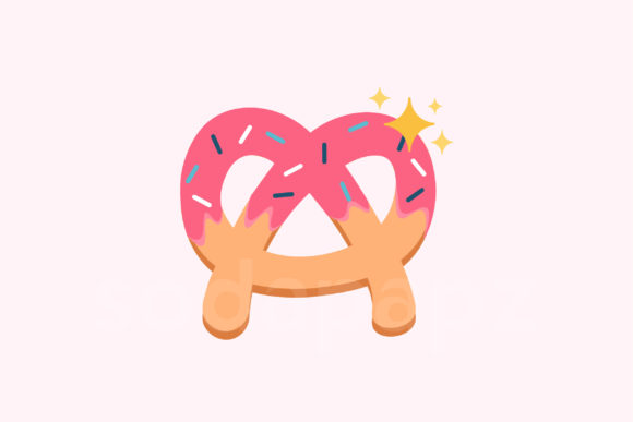 Sweet Deluxe - Strawberry Pretzel Icon: A Versatile Design Asset