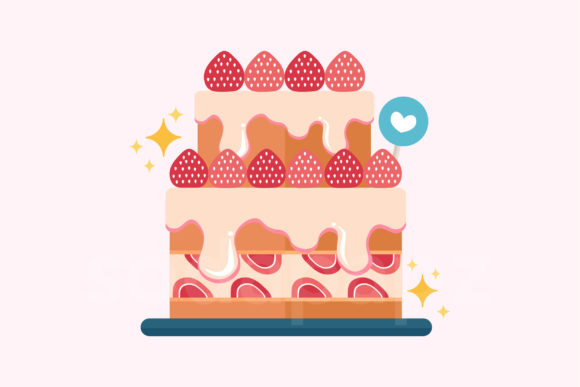 Sweet Deluxe - Strawberry Shortcake Icon: A Versatile Design Asset for Creative Projects